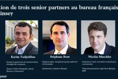 Trois nouveaux senior partners chez McKinsey France